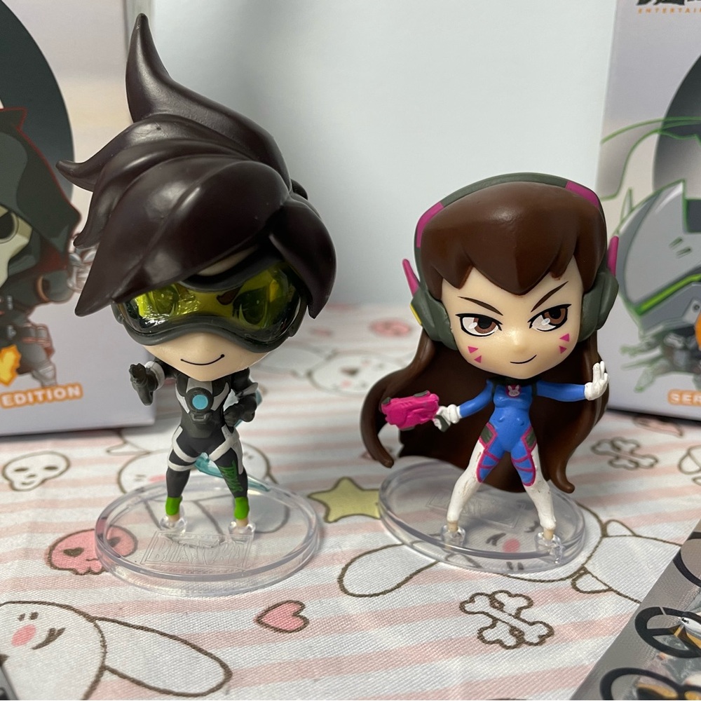 Overwatch Cute But Deadly Figures D.Va Tracer Figurines Blizzard Toys